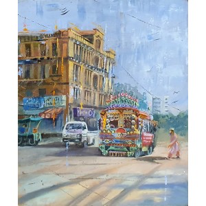 Abdul Wahab, 10 x 12 Inch, Acrylic On Canvas, Cityscape Painting, AC-AWB-023